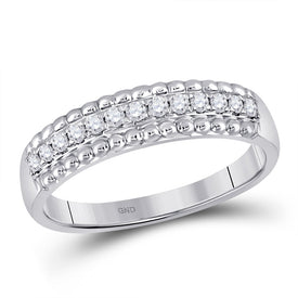 Eternal Love: 10kt White Gold Womens Round Diamond Wedding Anniversary Band 1/4 Cttw - Splendid Jewellery