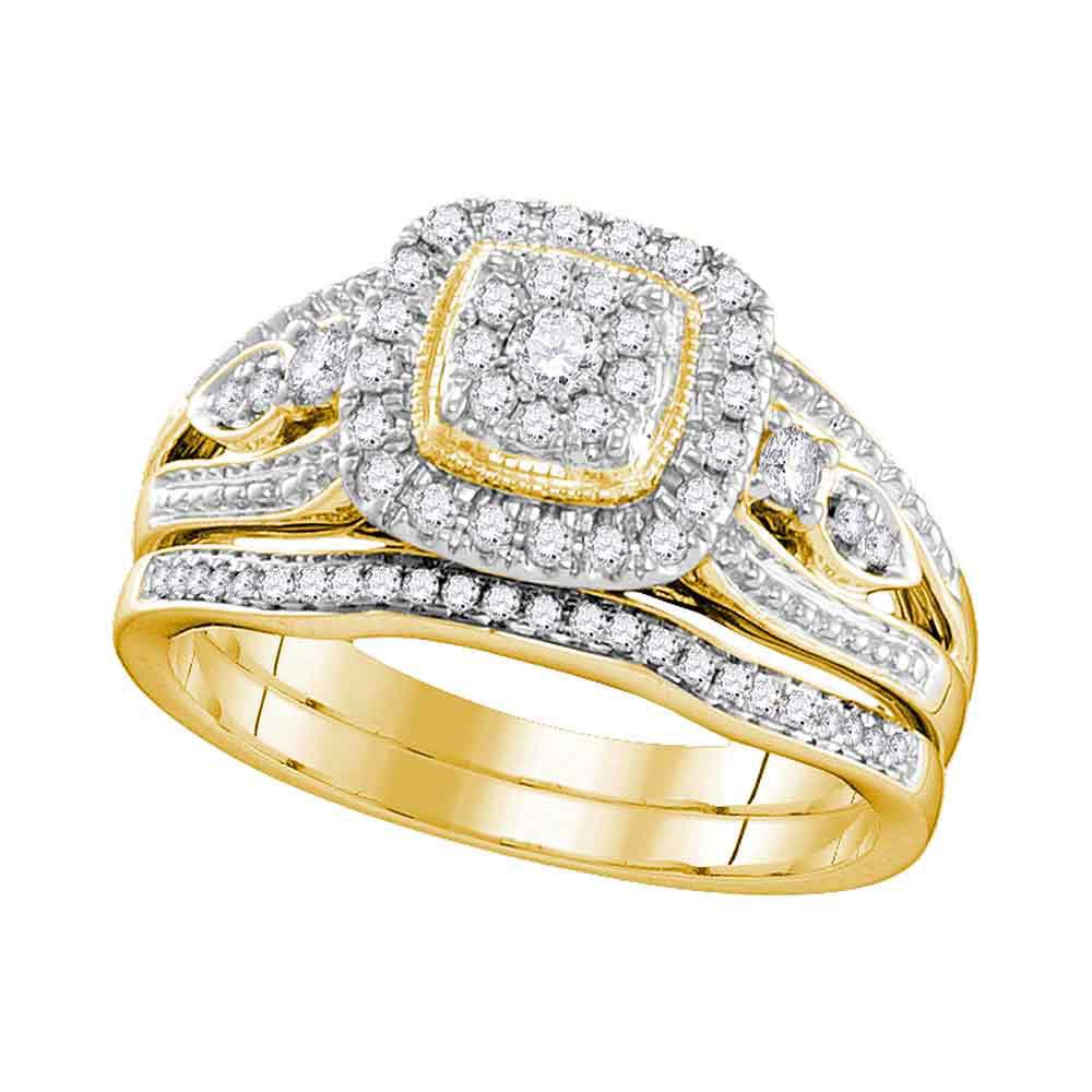 Eternal Love 10kt Yellow Gold Diamond Bridal Wedding Ring Set - Splendid Jewellery