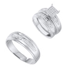 Eternal Love 10kt Yellow Gold His Hers Round Diamond Cluster Matching Wedding Set 1/3 Cttw - Splendid Jewellery