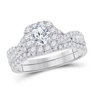 Eternal Love 14kt White Gold Diamond Bridal Wedding Ring Band Set - Splendid Jewellery