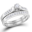 Eternal Love 14kt White Gold Diamond Bridal Wedding Ring Band Set - Splendid Jewellery