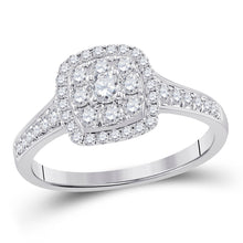Load image into Gallery viewer, Eternal Love | 14kt White Gold Diamond Cluster Bridal Wedding Engagement Ring 5/8 Cttw - Splendid Jewellery