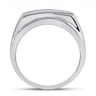 Eternal Love 14kt White Gold Mens Round Diamond 5 - stone Wedding Ring - Splendid Jewellery