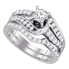Eternal Love 14kt White Gold Princess Diamond Bridal Wedding Ring Band Set - Splendid Jewellery