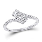 Eternal Love 14kt White Gold Round Diamond 2 - stone Bridal Wedding Engagement Ring - Splendid Jewellery