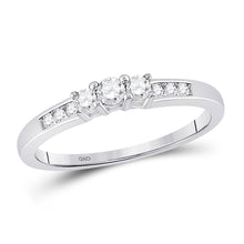 Load image into Gallery viewer, Eternal Love 14kt White Gold Round Diamond 3 - stone Bridal Wedding Engagement Ring 1/4 Cttw - Splendid Jewellery