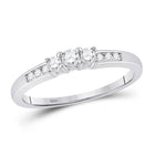 Eternal Love 14kt White Gold Round Diamond 3 - stone Bridal Wedding Engagement Ring 1/4 Cttw - Splendid Jewellery