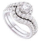 Eternal Love 14kt White Gold Round Diamond Bridal Wedding Ring Band Set - Splendid Jewellery
