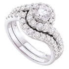 Eternal Love 14kt White Gold Round Diamond Bridal Wedding Ring Band Set - Splendid Jewellery