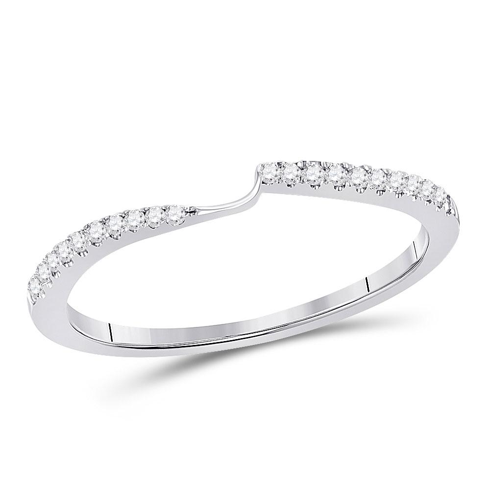 Eternal Love 14kt White Gold Womens Round Diamond 2 - stone Wedding Band - Splendid Jewellery