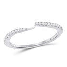 Eternal Love 14kt White Gold Womens Round Diamond 2 - stone Wedding Band - Splendid Jewellery