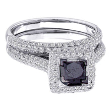 Load image into Gallery viewer, Eternal Love Black Diamond Wedding Ring Set - Splendid Jewellery