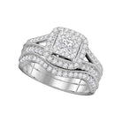 Eternal Love Princess Diamond Bridal Wedding Ring Band Set - Splendid Jewellery