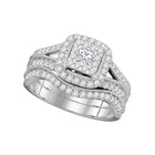 Eternal Love Princess Diamond Bridal Wedding Ring Band Set - Splendid Jewellery