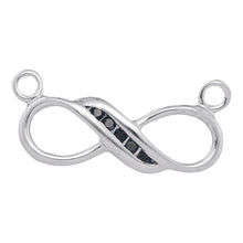 Load image into Gallery viewer, Eternal Love Sterling Silver Black Diamond Infinity Pendant Necklace - Splendid Jewellery