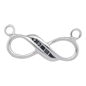 Eternal Love Sterling Silver Black Diamond Infinity Pendant Necklace - Splendid Jewellery