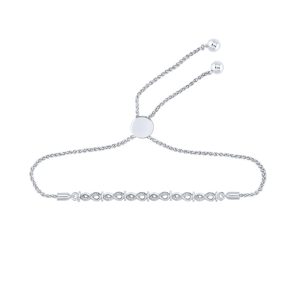 Eternal Love Sterling Silver Diamond Infinity Bolo Bracelet - Splendid Jewellery