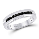 Eternal Noir 10kt White Gold Men's Diamond Wedding Band Ring - Splendid Jewellery