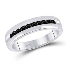 Load image into Gallery viewer, Eternal Noir 10kt White Gold Men's Diamond Wedding Band Ring - Splendid Jewellery