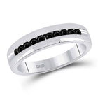 Eternal Noir 10kt White Gold Men's Diamond Wedding Band Ring - Splendid Jewellery
