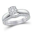 Eternal Radiance 10kt White Gold Diamond Bridal Wedding Ring Band Set - Splendid Jewellery
