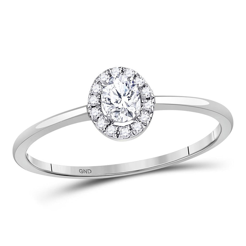 Eternal Radiance 10kt White Gold Oval Diamond Halo Bridal Wedding Engagement Ring - Splendid Jewellery