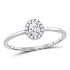 Eternal Radiance 10kt White Gold Oval Diamond Halo Bridal Wedding Engagement Ring - Splendid Jewellery