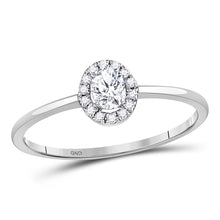 Load image into Gallery viewer, Eternal Radiance 10kt White Gold Oval Diamond Halo Bridal Wedding Engagement Ring - Splendid Jewellery