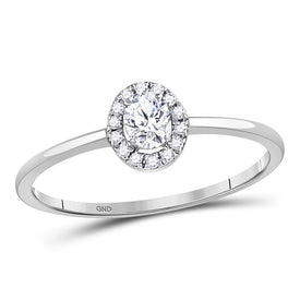 Eternal Radiance 10kt White Gold Oval Diamond Halo Bridal Wedding Engagement Ring - Splendid Jewellery