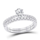Eternal Radiance 14kt White Gold Oval Diamond Bridal Wedding Ring Band Set - Splendid Jewellery