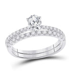 Eternal Radiance 14kt White Gold Oval Diamond Bridal Wedding Ring Band Set - Splendid Jewellery