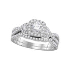 Eternity's Embrace | 14kt White Gold Radiant Diamond Bridal Wedding Ring Band Set 1 Cttw | Splendid Jewellery - Splendid Jewellery