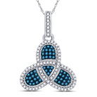 Ethereal Blue Diamond Triquetra Pendant - Splendid Jewellery