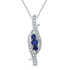 Ethereal Blue Sky Pendant | Sterling Silver Womens Round Lab - Created Blue Sapphire Diamond Pendant 1/20 Cttw | Splendid Jewellery - Splendid Jewellery