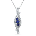 Ethereal Blue Sky Pendant | Sterling Silver Womens Round Lab - Created Blue Sapphire Diamond Pendant 1/20 Cttw | Splendid Jewellery - Splendid Jewellery