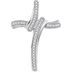 Ethereal Brilliance: 10kt White Gold Diamond Cross Pendant - Splendid Jewellery