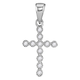 Ethereal Brilliance: 14kt White Gold Diamond Cross Pendant - Splendid Jewellery