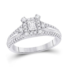 Load image into Gallery viewer, Ethereal Elegance: 14kt White Gold Emerald Diamond Solitaire Bridal Wedding Engagement Ring 3/4 Cttw - Splendid Jewellery