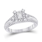 Ethereal Elegance: 14kt White Gold Emerald Diamond Solitaire Bridal Wedding Engagement Ring 3/4 Cttw - Splendid Jewellery