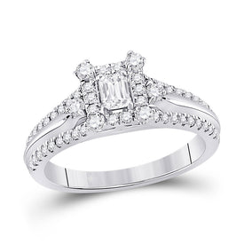 Ethereal Elegance: 14kt White Gold Emerald Diamond Solitaire Bridal Wedding Engagement Ring 3/4 Cttw - Splendid Jewellery