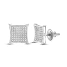 Exquisite 10kt White Gold Diamond Kite Square Earrings - Splendid Jewellery