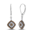 Exquisite 10kt White Gold Womens Diamond Square Dangle Earrings - Splendid Jewellery