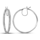 Exquisite Brilliance: 10kt White Gold Diamond Hoop Earrings - Splendid Jewellery
