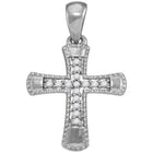 Flared Elegance Diamond Cross Pendant - Splendid Jewellery