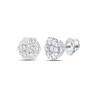 Floral Brilliance Diamond Cluster Earrings - Splendid Jewellery