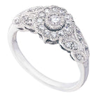 Floral Brilliance Diamond Fashion Ring | 10kt White Gold Womens Round Diamond Solitaire Cluster Milgrain Ring 1/3 Cttw - Splendid Jewellery