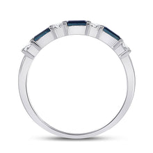 Load image into Gallery viewer, Radiant Blue Sapphire and Diamond Anniversary Band - Second Side View
