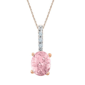 Enchanting Rose Gold Morganite Solitaire Pendant  Top View from Splendid Jewellery