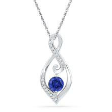Load image into Gallery viewer, Enchanting Blue Sapphire Diamond Pendant - Splendid Jewellery  Top View from Splendid Jewellery