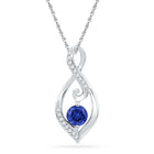 Enchanting Blue Sapphire Diamond Pendant - Splendid Jewellery  Top View from Splendid Jewellery